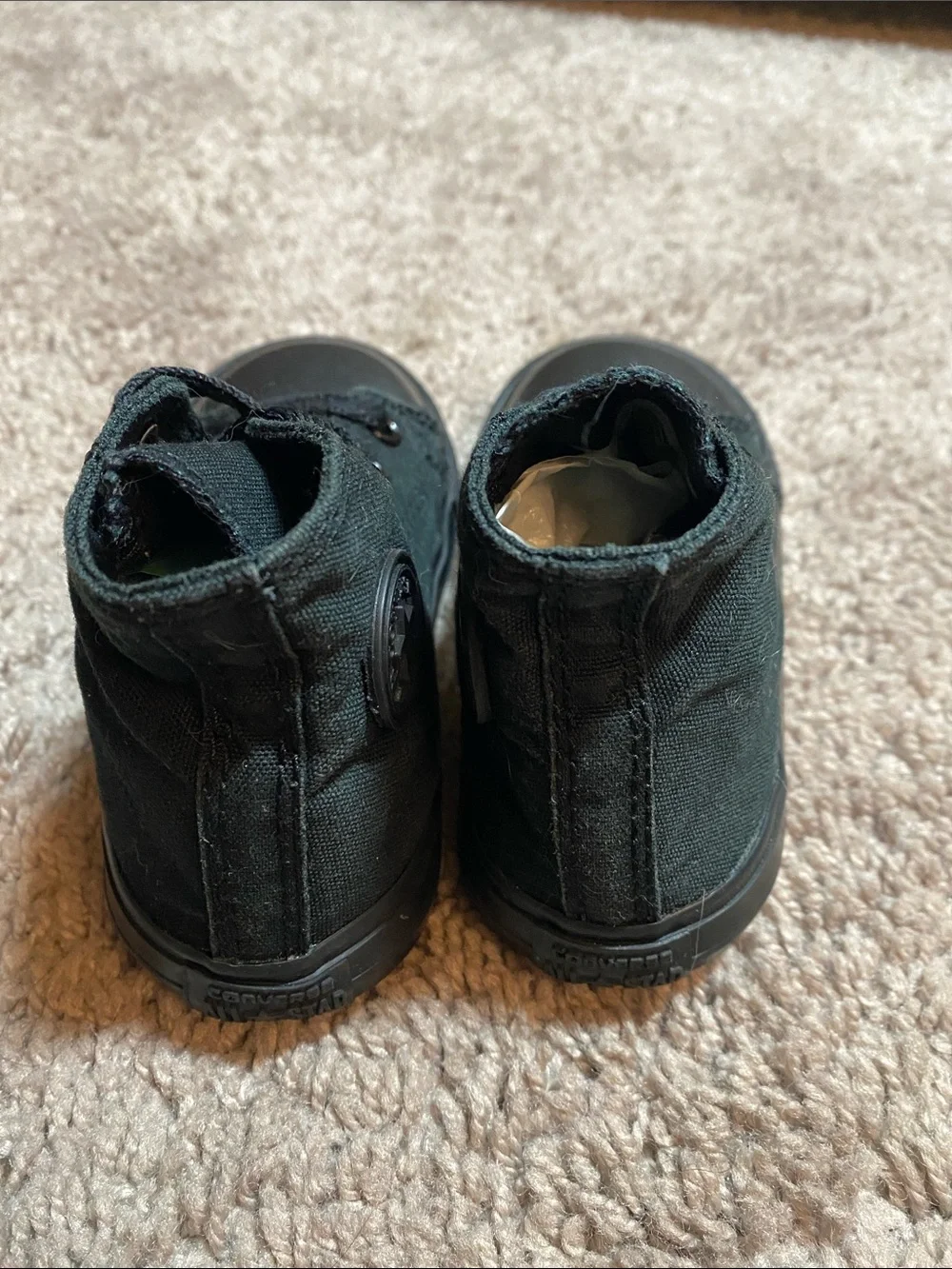 Converse Chuck Taylor Kids' Black on black High-Top Canvas Sneakers size 7